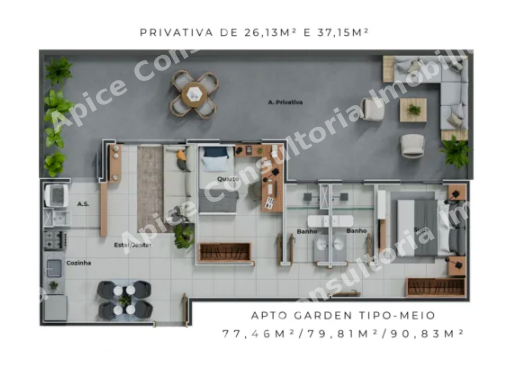 Apartamentos de 2 Quartos com Suíte, Varanda e Lazer Completo em Contagem/MG