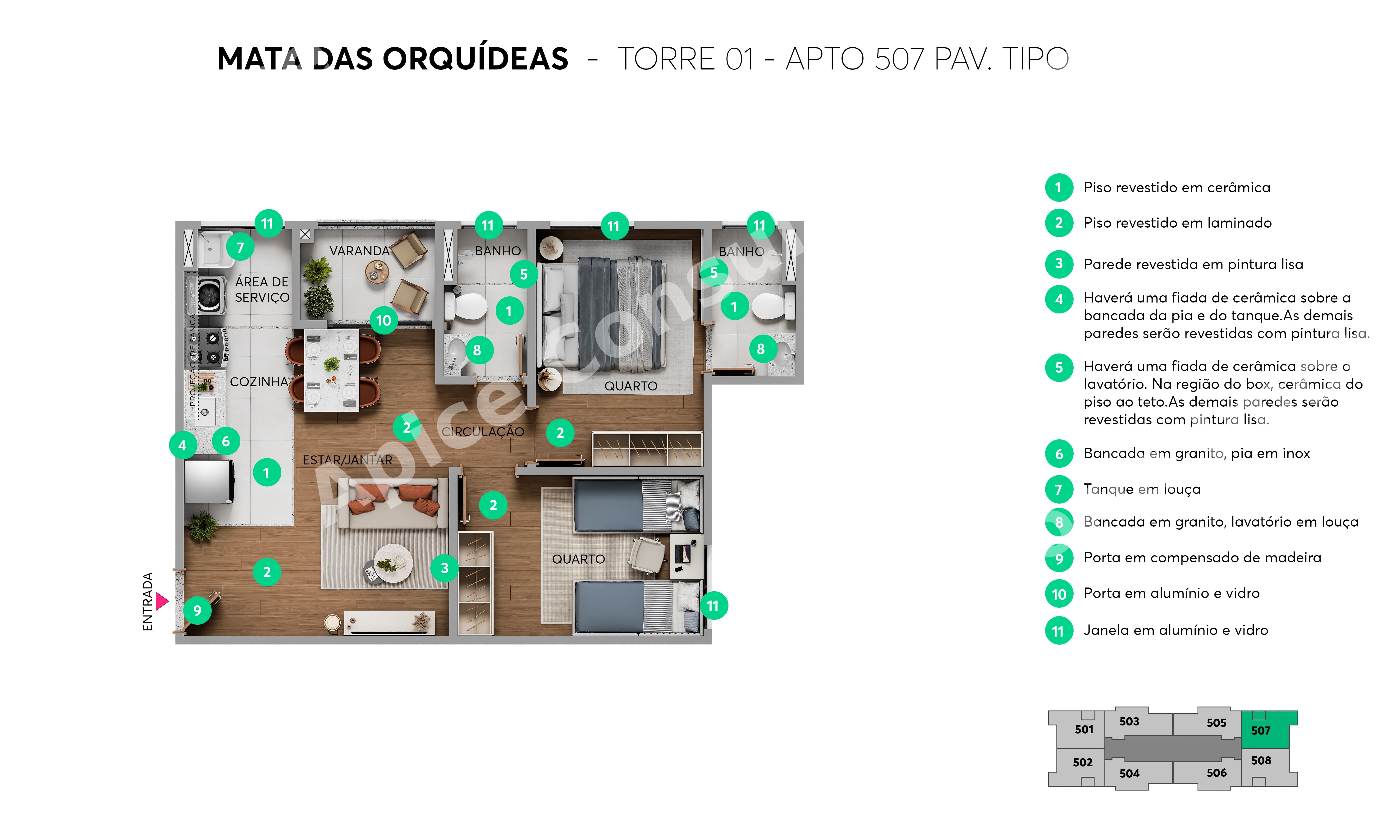 Apartamentos de 2 Quartos com Suíte, Varanda e Elevador