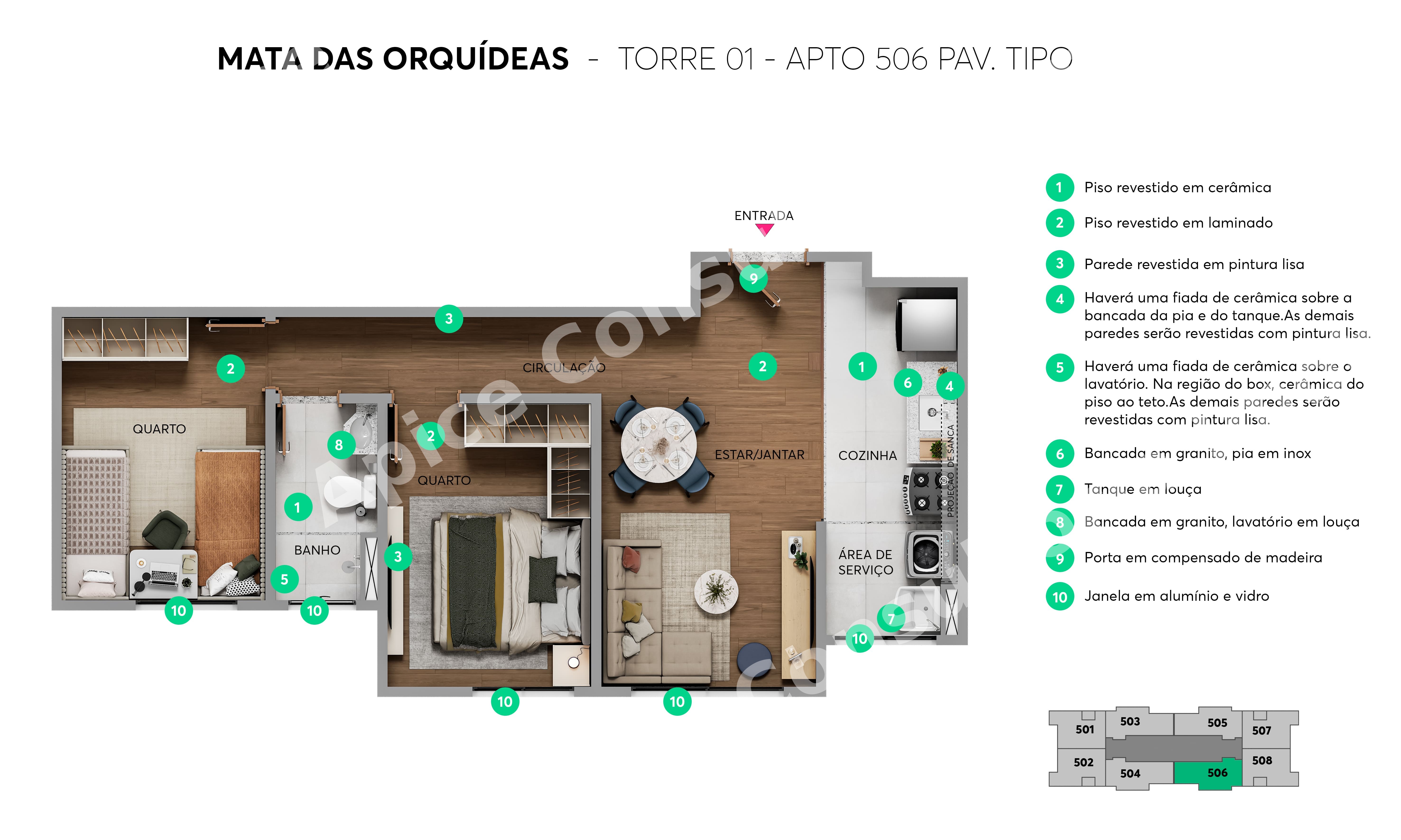 Apartamentos de 2 Quartos com lazer completo e Elevador